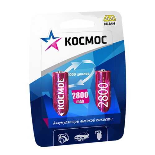 Аккумуляторная батарея КОСМОС KOCR6NIMH2800MAH2BL AA (LR6) 2шт в Техносила