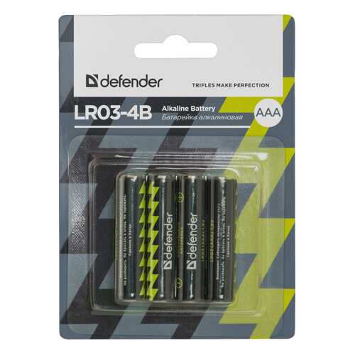 Батарейка Defender LR03-4B 4 шт в Техносила