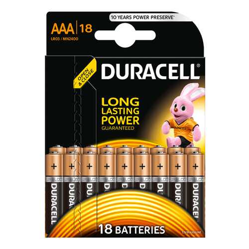 Батарейка Duracell LR03-18BL 18 шт в Техносила