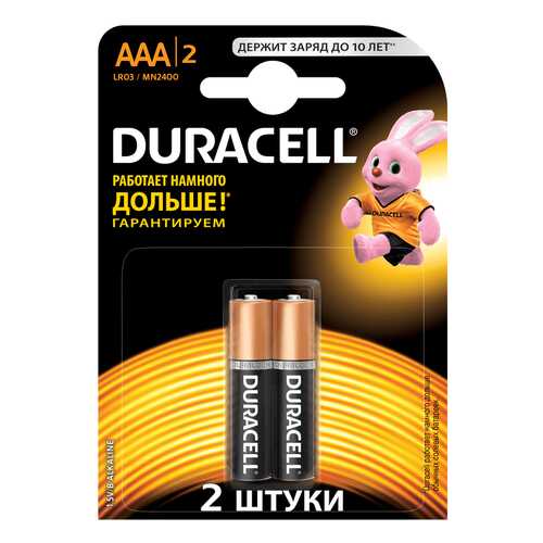 Батарейка Duracell LR03 ААА 2 шт в Техносила