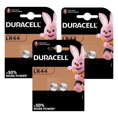 Батарейка Duracell LR44 1.5V 2шт (3 упаковки) в Техносила