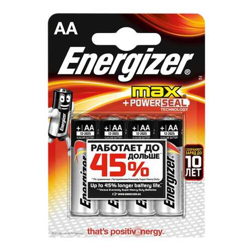 Батарейка Energizer MAX E91/AA BP4 4 шт в Техносила