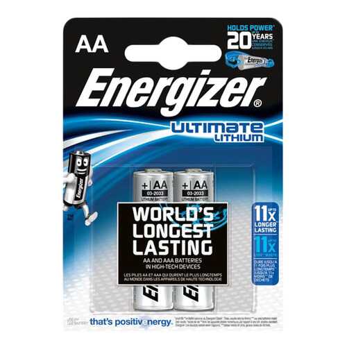 Батарейка Energizer Ultimate lithium AA FSB2 2 шт в Техносила