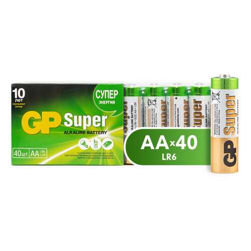 Батарейка GP Super Alkaline АА (15A-2CRVS40) 40 шт в Техносила