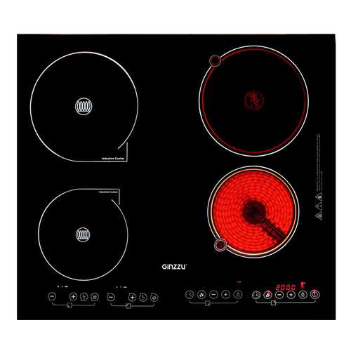 Встраиваемая варочная панель электрическая Ginzzu HCI-479 Black в Техносила